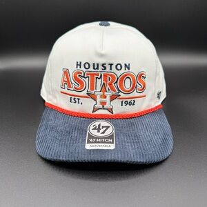 NWT ‘47 Brand Houston Astros White Blue Rustic Hitch Rope Adjustable Hat Cap